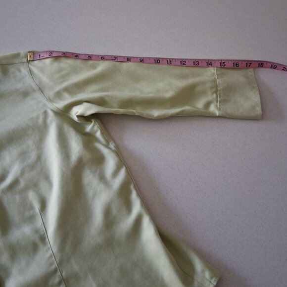 Liz Claiborne No-Iron Light Green 3/4 Sleeve Button Down Blouse Women's Size 6 - Picture 13 of 16